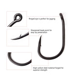 1000pcs TFSH-K Carp Fishing TEFLON Coating Barbed Hooks Japan Brand Fishhook 2/4/6/8/10# w/ Hook Box