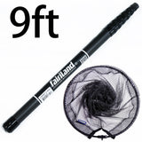 Telescopic Fishing Landing Net 7'/8'/9'/10'/11' with High Carbon Pole