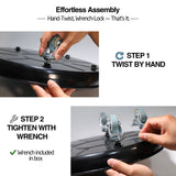 CaddyPro 14" Plant Caddy with Wheels – Sturdy Holder with Easy Assembly Tray for Pots, Ideal Indoors or Outdoors, Matte Black