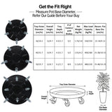 CaddyPro 14" Plant Caddy with Wheels – Sturdy Holder with Easy Assembly Tray for Pots, Ideal Indoors or Outdoors, Matte Black