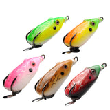 5.5cm/12.5g Soft Frog Fishing Lure Set Rubber Frog Bait Double Hooks Copper Spinner Blade Tackle Box