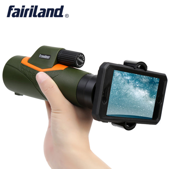 10X42 Roof Prism Monocular Telescope BAK-4 Glass w/ Phone Adapter/Tripod for Hunting Sport Watching