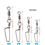 100pcs Rolling Swivel with Snap Stainless Steel Line Hook Connectors