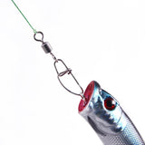 100pcs Rolling Swivel with Snap Stainless Steel Line Hook Connectors