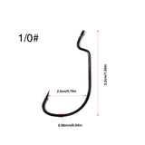 20pcs Teflon Coated Wide Gap Offset Hook High Carbon Steel Soft Bait Holder