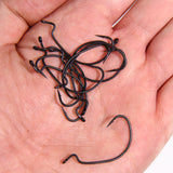 20pcs Teflon Coated Wide Gap Offset Hook High Carbon Steel Soft Bait Holder