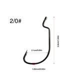 20pcs Teflon Coated Wide Gap Offset Hook High Carbon Steel Soft Bait Holder