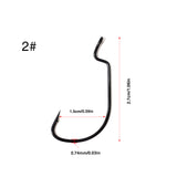 20pcs Teflon Coated Wide Gap Offset Hook High Carbon Steel Soft Bait Holder