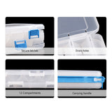 12 Slots Double Side Transparent Fishing Tackle Box Plastic Lure Bait Storage Case