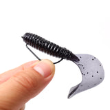 20pcs Teflon Coated Wide Gap Offset Hook High Carbon Steel Soft Bait Holder