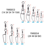 100pcs Rolling Swivel with Snap Stainless Steel Line Hook Connectors