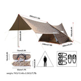 Family Camping Tent and Large Tarp Set Outdoor Sun Shelter Taffeta Tarp Pergola Awning Canopy-USA