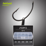 250pcs Barbed Fishing Hook Carp Hook High Carbon Steel Fishhook TFSH-G