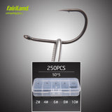 250pcs TEFLON Single Barbed Fishing Hooks Carp Fishhooks TFSH-K