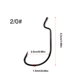 20pcs Teflon Coated Wide Gap Offset Hook High Carbon Steel Soft Bait Holder