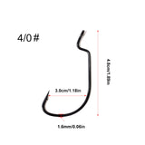 20pcs Teflon Coated Wide Gap Offset Hook High Carbon Steel Soft Bait Holder