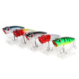 10pcs 7cm/11g Top Water Hard Bait Popper 5 Colors with Lure Box