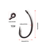 1000pcs TFSH-G Teflon Coated Barbed Fishing Hooks Matt Black Carp Hook Gnippen