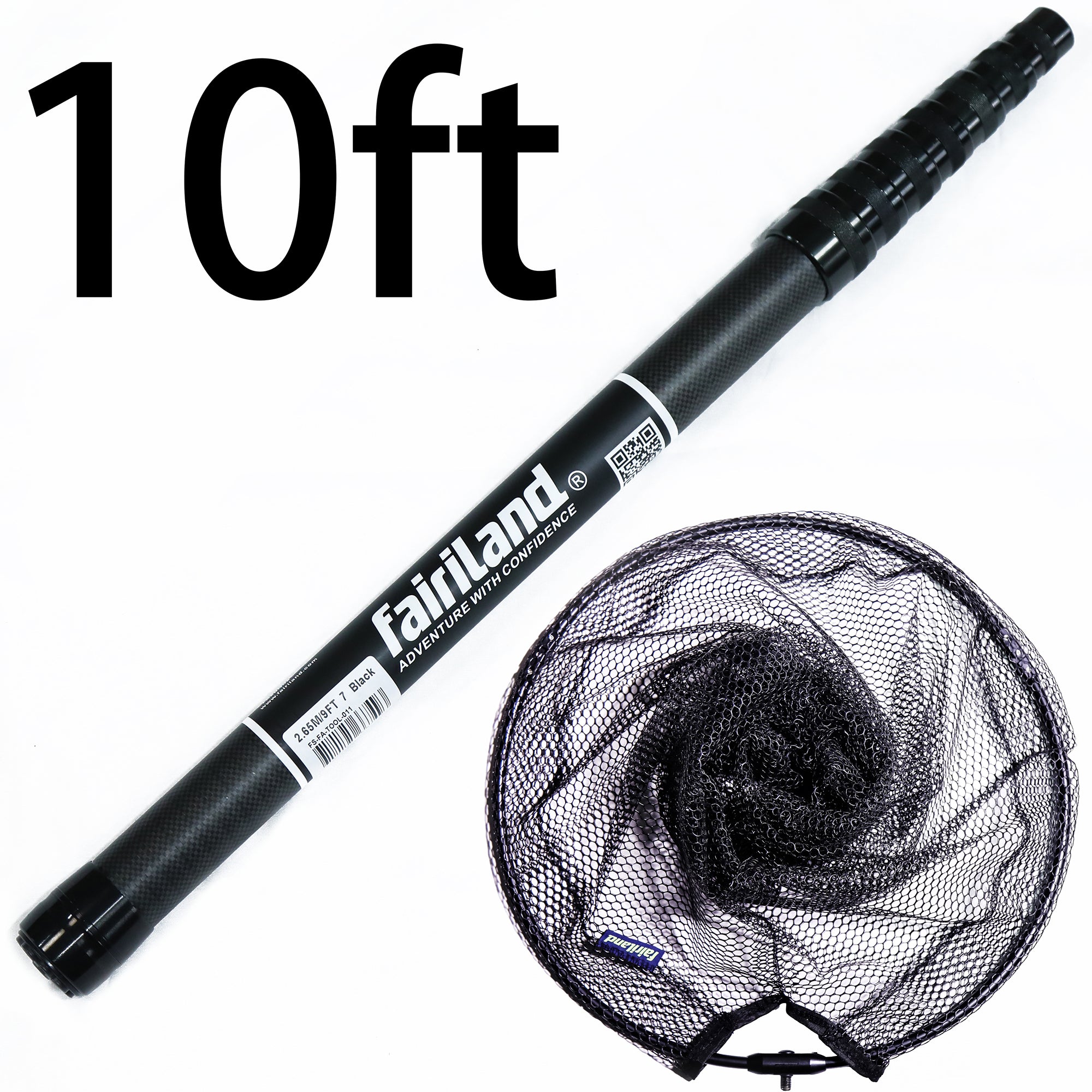 Telescopic Fishing Landing Net 7'/8'/9'/10'/11' with High Carbon Pole   Fairiland Outdoor Technology