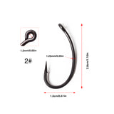 1000pcs TFSH-G Teflon Coated Barbed Fishing Hooks Matt Black Carp Hook Gnippen