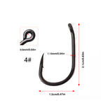 1000pcs TFSH-K Carp Fishing TEFLON Coating Barbed Hooks Japan Brand Fishhook 2/4/6/8/10# w/ Hook Box