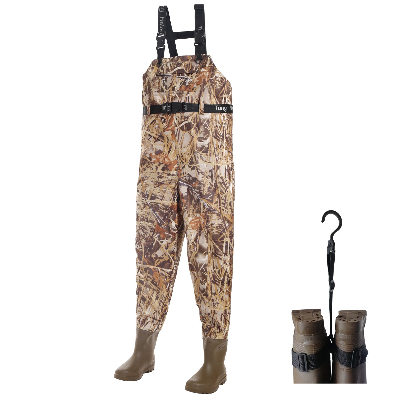 Stivali Da Pesca Cormoran In Nylon PVC – Con Sacchetto Petto, Verde Scuro, Taglia 43