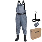 RIVERON Series Grey Fishing Waders Breathable Chest Waders Boot Foot Waders 41-46# FA25WD2