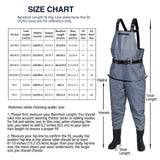 RIVERON Series Grey Fishing Waders Breathable Chest Waders Boot Foot Waders 41-46# FA25WD2