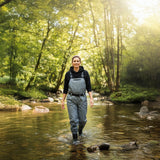 RIVERON Series Grey Fishing Waders Breathable Chest Waders Boot Foot Waders 41-46# FA25WD2