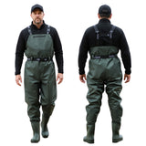 RIVERON Series Green Fishing Waders Breathable Chest Waders Boot Foot Waders 41-46# FA25WD3