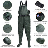 RIVERON Series Green Fishing Waders Breathable Chest Waders Boot Foot Waders 41-46# FA25WD3