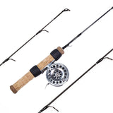 Ice Fishing Rod Reel Combo 2'/2.4' Fast Action Solid Carbon L/M Power Ice Fishing Pole CNC-machined Aluminum Quick Set Anti-Reverse Ice Reel