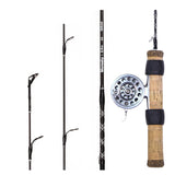 Ice Fishing Rod Reel Combo 2'/2.4' Fast Action Solid Carbon L/M Power Ice Fishing Pole CNC-machined Aluminum Quick Set Anti-Reverse Ice Reel