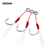 Taiwan BKK High Carbon Steel Barbed Light Jigging Assist Hooks 10/12/14/16# 20KG Boat Fishing Hooks