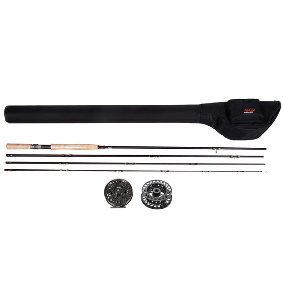 4.2m Fly Fishing Rod 021C9-10/11-12# with 110mm Fly Reel and Spare Spool Combo in a Free Rod Bag-USA