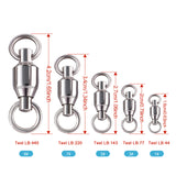 Stainless Steel Ball Bearing Swivel with Solid Split Ring 1#/3#/5#/7#/9# Line Hook Connector Clip