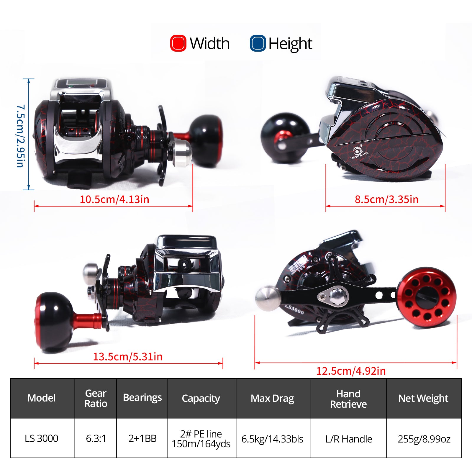 6.3:1 Baitcaster Reels Line Counter Reels Low Profile Baitcasting Reel –  Fairiland Outdoor Technology