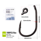 100pcs Carp Fishing TEFLON Coating Barbed Hooks TFSH-K Japan Brand Fishhook 2/4/6/8/10# w/ Hook Box