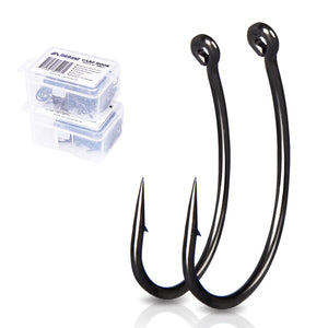 100pcs Teflon Coated Barbed Fishing Hooks Matt Black Carp Hook Gnippen