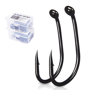 100pcs Carp Fishing TEFLON Coating Barbed Hooks TFSH-K Japan Brand Fishhook 2/4/6/8/10# w/ Hook Box