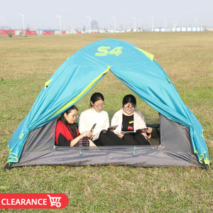 4 Person Family Travel Tent Anti Mosquito Camping Tent Sun Shelters Aluminum Pole Double Layer