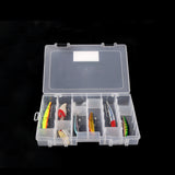 Lure Bait Fishing Tackle Box w/ 21 Adjustable Compartments Transparent