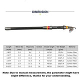 fairiland Telescopic Fishing Rod with Multi-color Ceramic Guide Rings 6' 7' 8' 9' 10' 12'