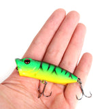 10pcs 7cm/11g Top Water Hard Bait Popper 5 Colors with Lure Box