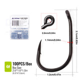 100pcs Carp Fishing TEFLON Coating Barbed Hooks TFSH-K Japan Brand Fishhook 2/4/6/8/10# w/ Hook Box