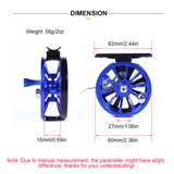 60mm Multi-color Full Aluminum Ice Fishing Reel Left/Right Handed CNC machined Ice Reel