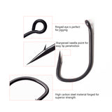 100pcs Teflon Coated Barbed Fishing Hooks Carbon Steel Carp Hook BNR