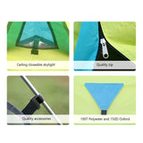 3 person Breathable Mosquito Mesh Camping Beach Tent Ultralight Aluminum Pole Double Layer QuickOpen