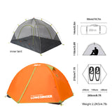 2-3 Person Outdoor Ultra-light Camping Tent Mosquito Mesh Waterproof Double Layers Aluminum Pole