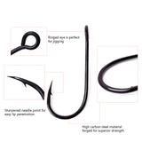 10pcs Teflon Coated Straight-shank Hook FH18SS2 Soft Worm Holder Barbed Carp Fishing Hook 2/4/6/8/10